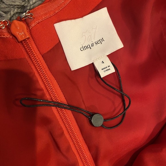 Cinq À Sept NWOT Birch Sheath Dress in Scarlet Red Size 4 - Picture 11 of 16